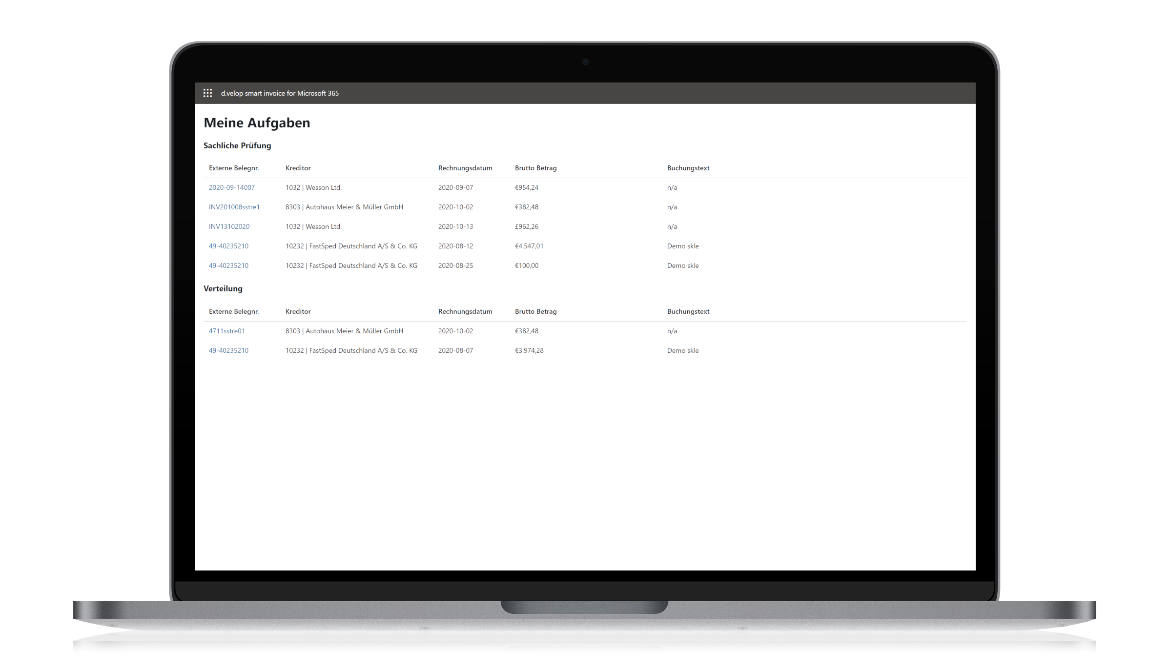 d.velop invoices for Microsoft 365