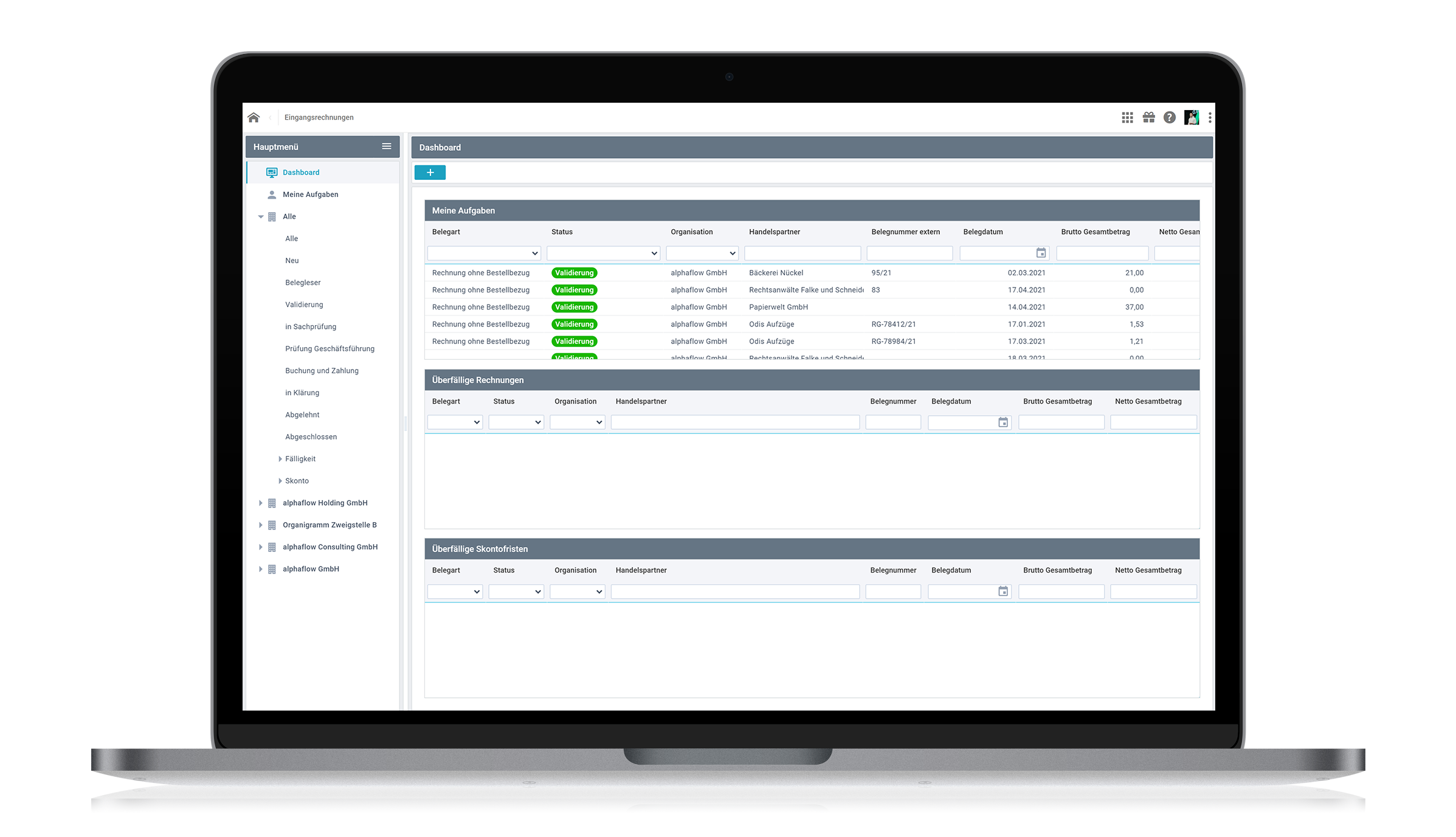 alphaflow | Eingangsrechnungen