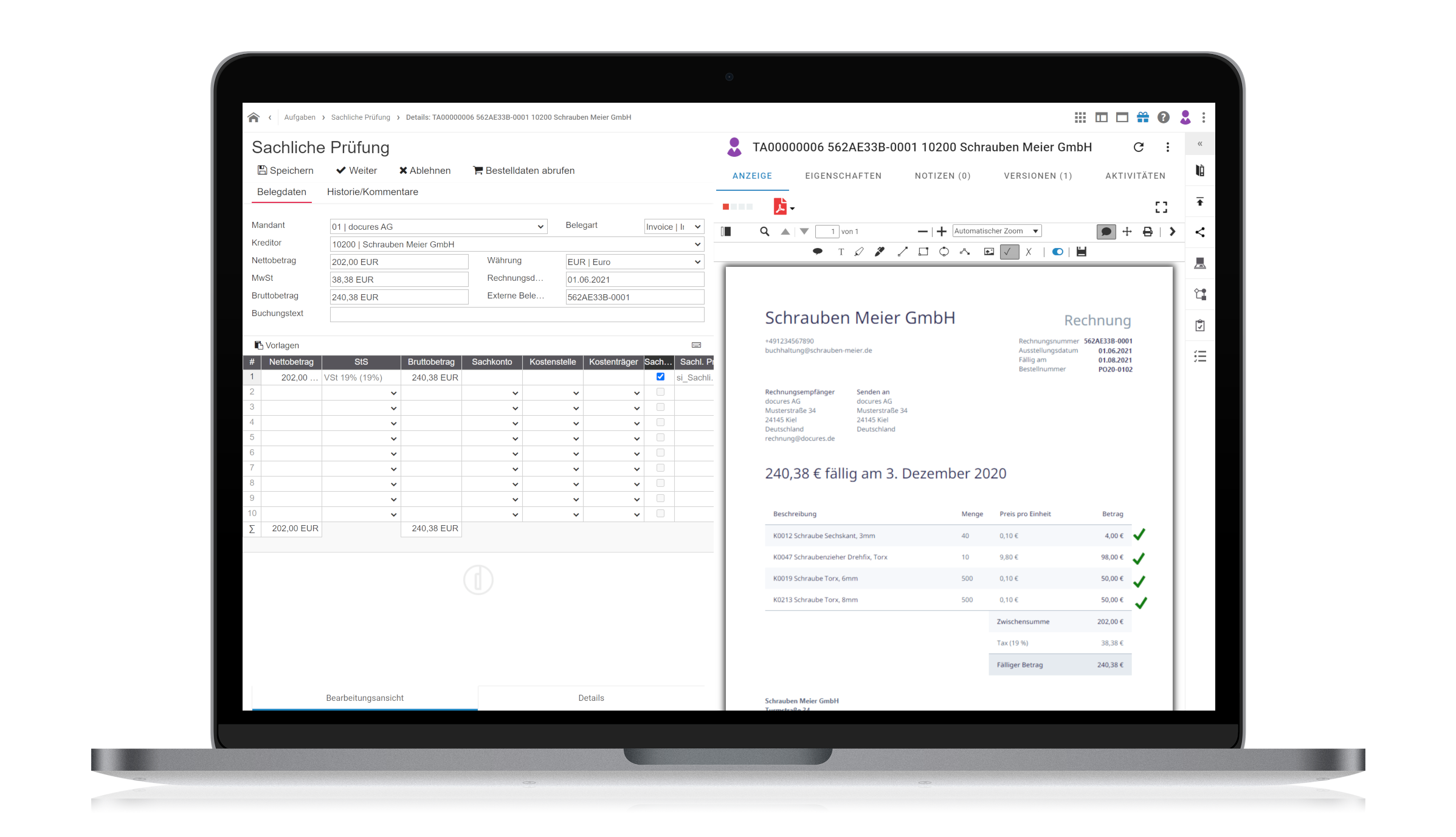 d.velop invoices for Microsoft 365 with Microsoft Dynamics 365 F&O