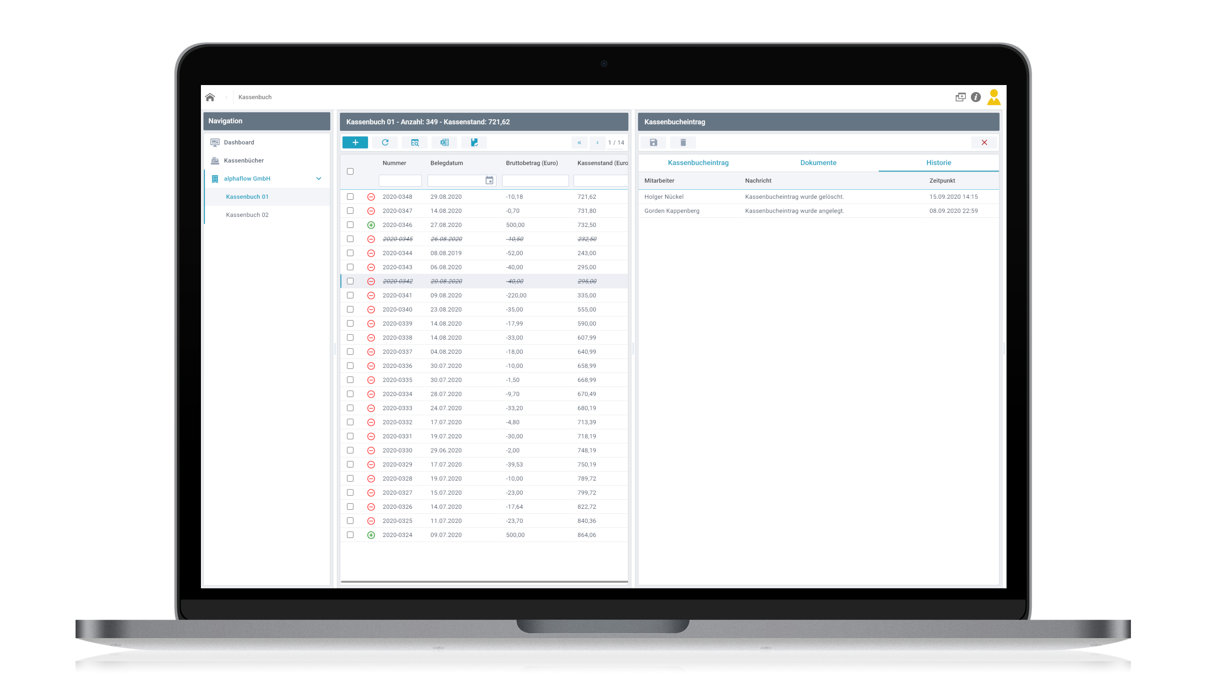 alphaflow | Kassenbuch
