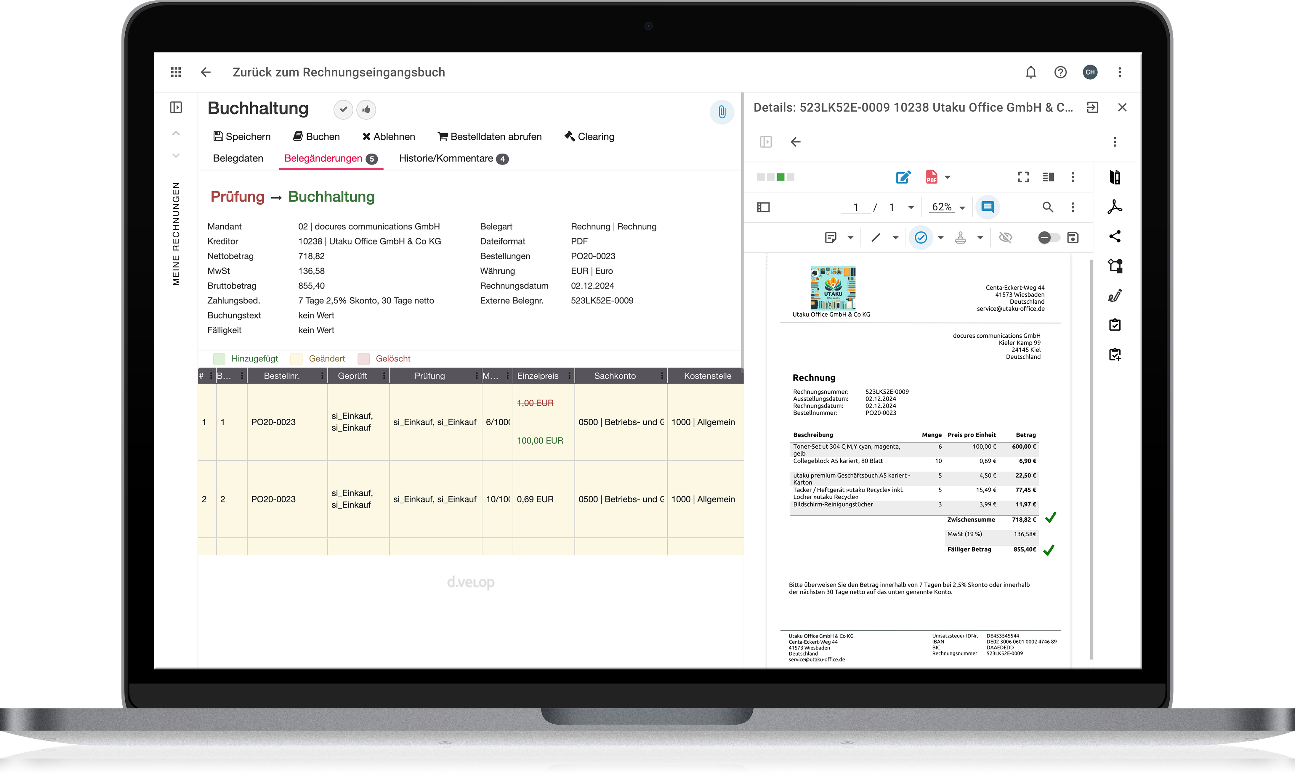 d.velop invoices