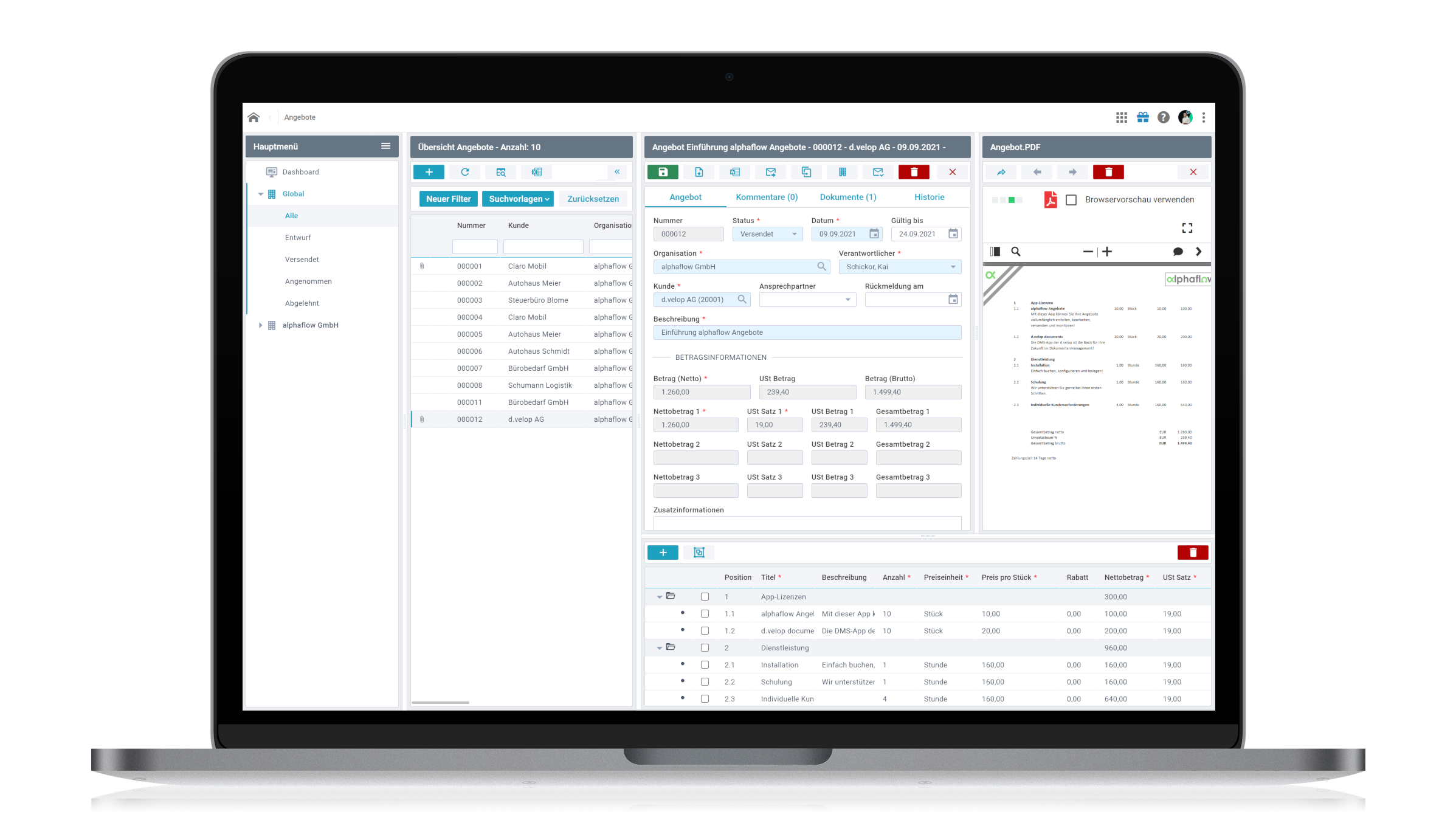 alphaflow | Angebotsmanagement