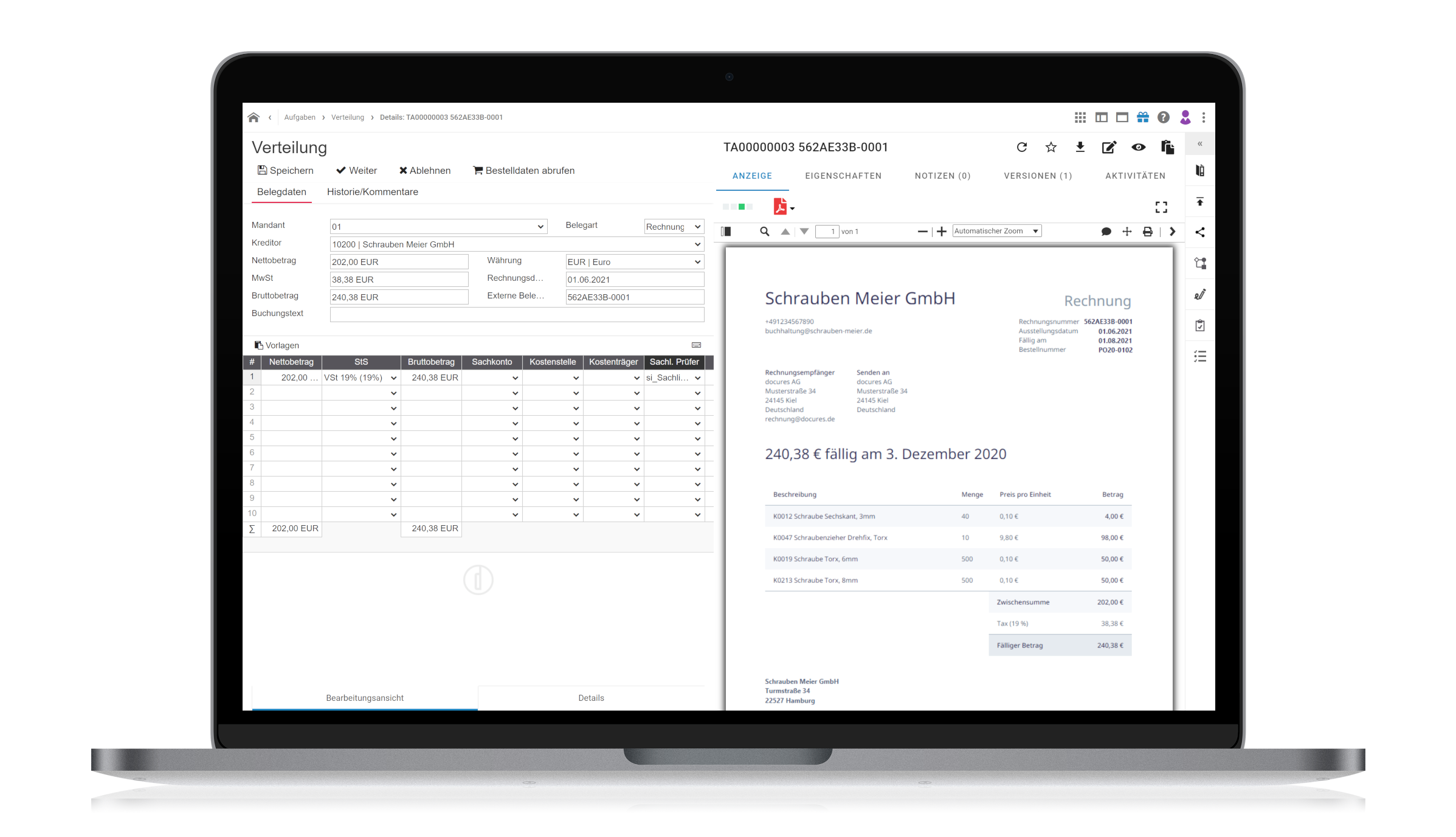 d.velop invoices for Microsoft 365 with Microsoft Dynamics 365 F&O