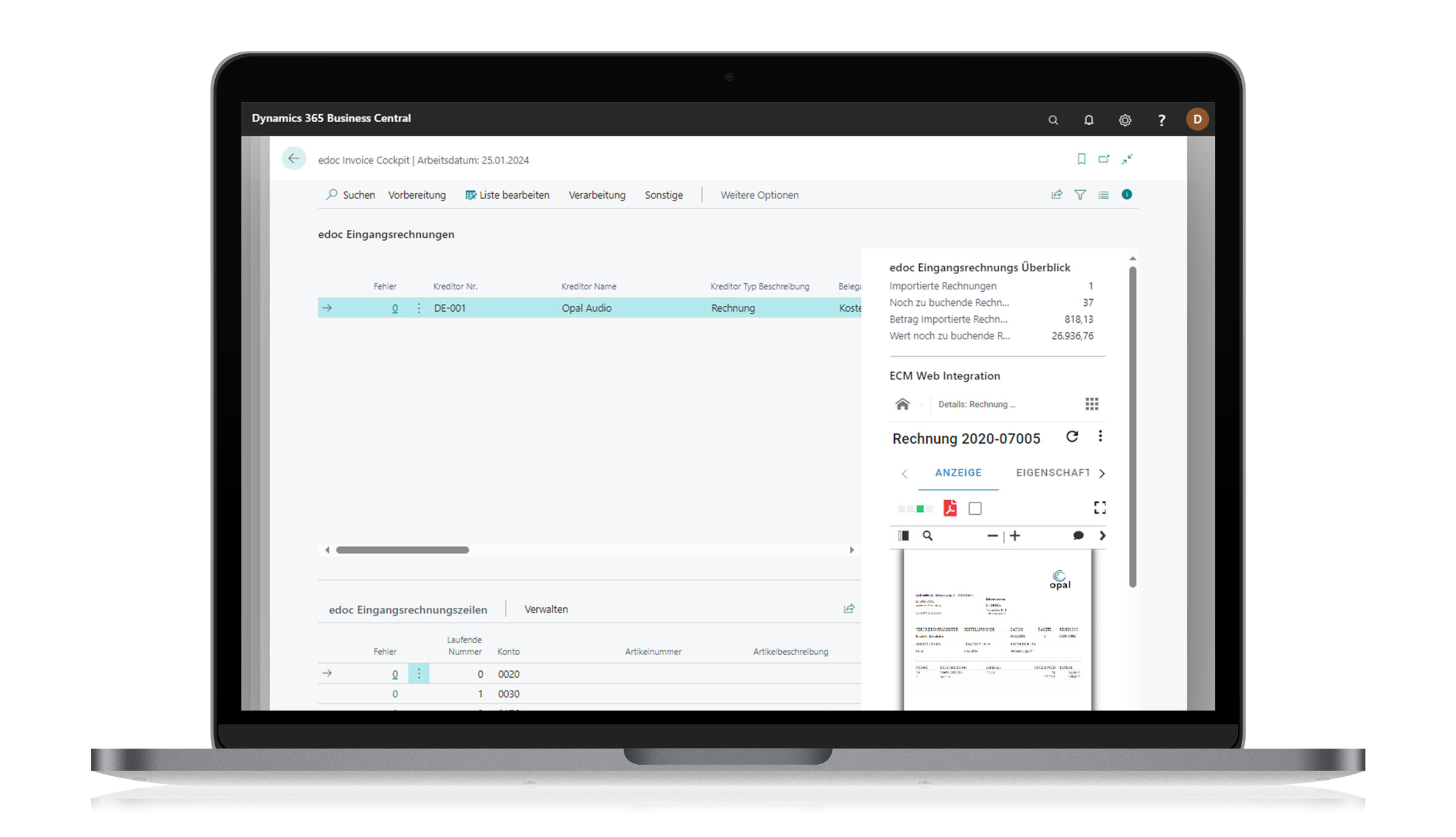 edoc invoice suite for Dynamics 365 BC
