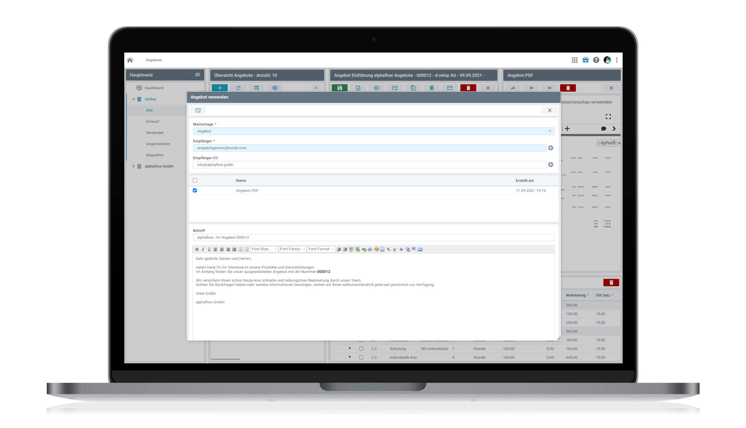 alphaflow | Angebotsmanagement