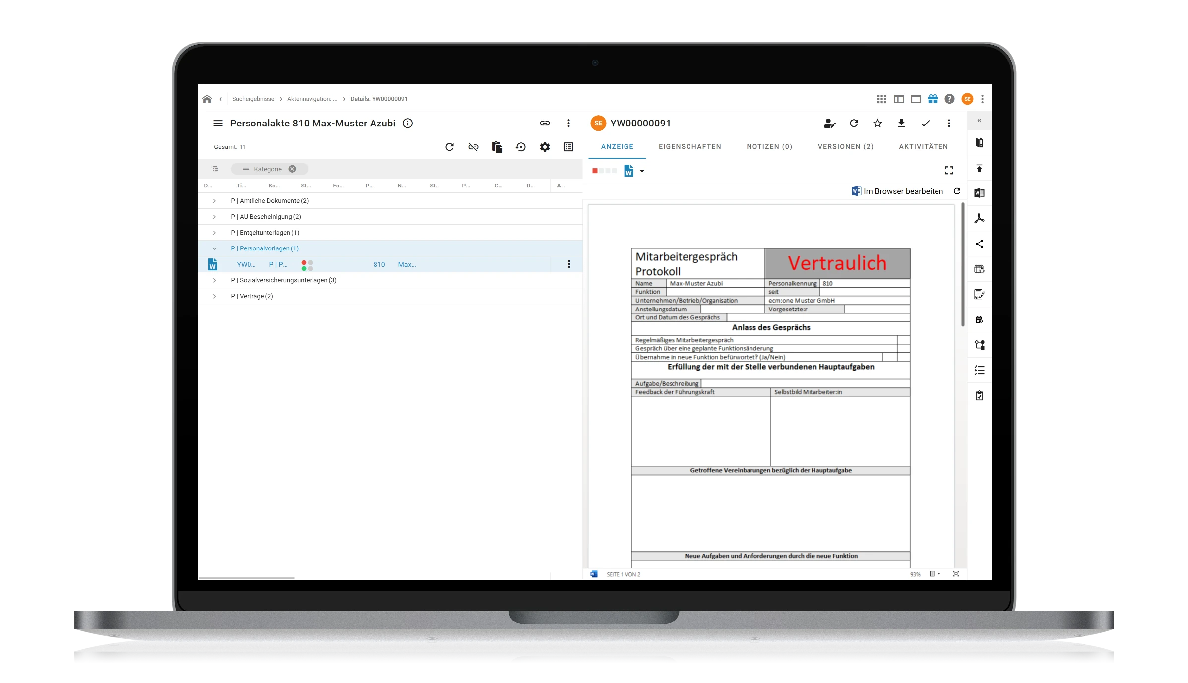 ecm:one Template Management