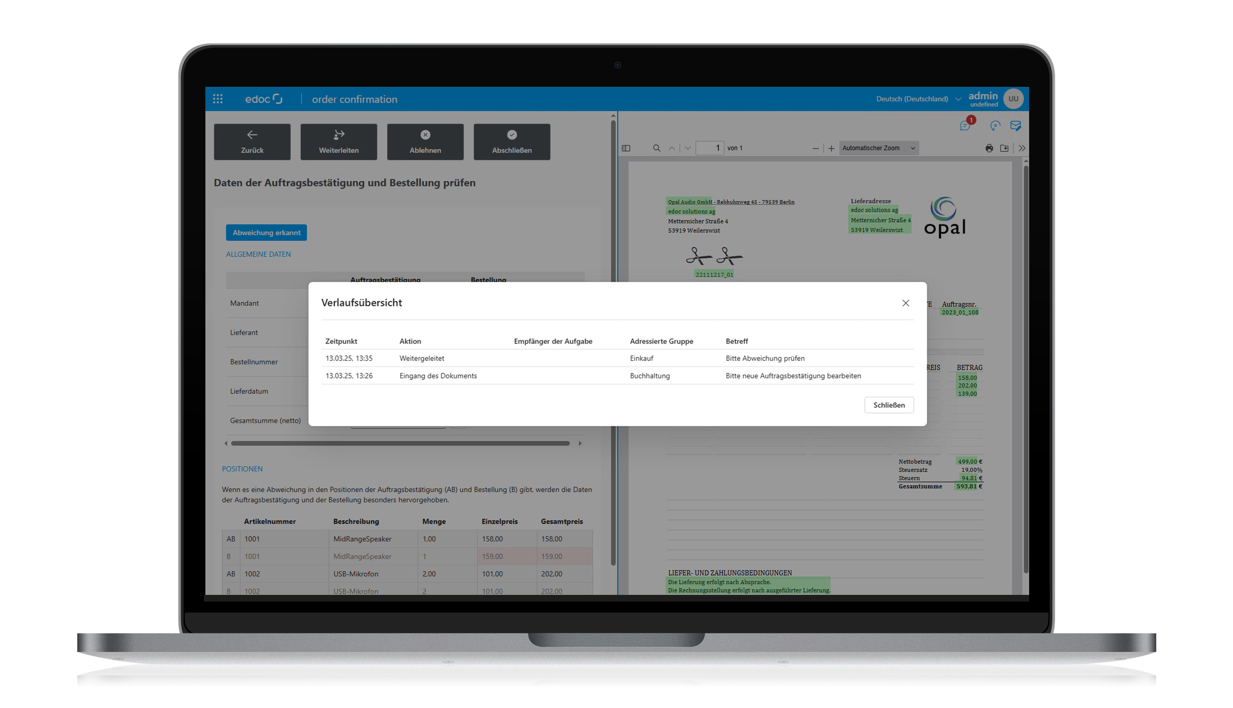 edoc order confirmation suite