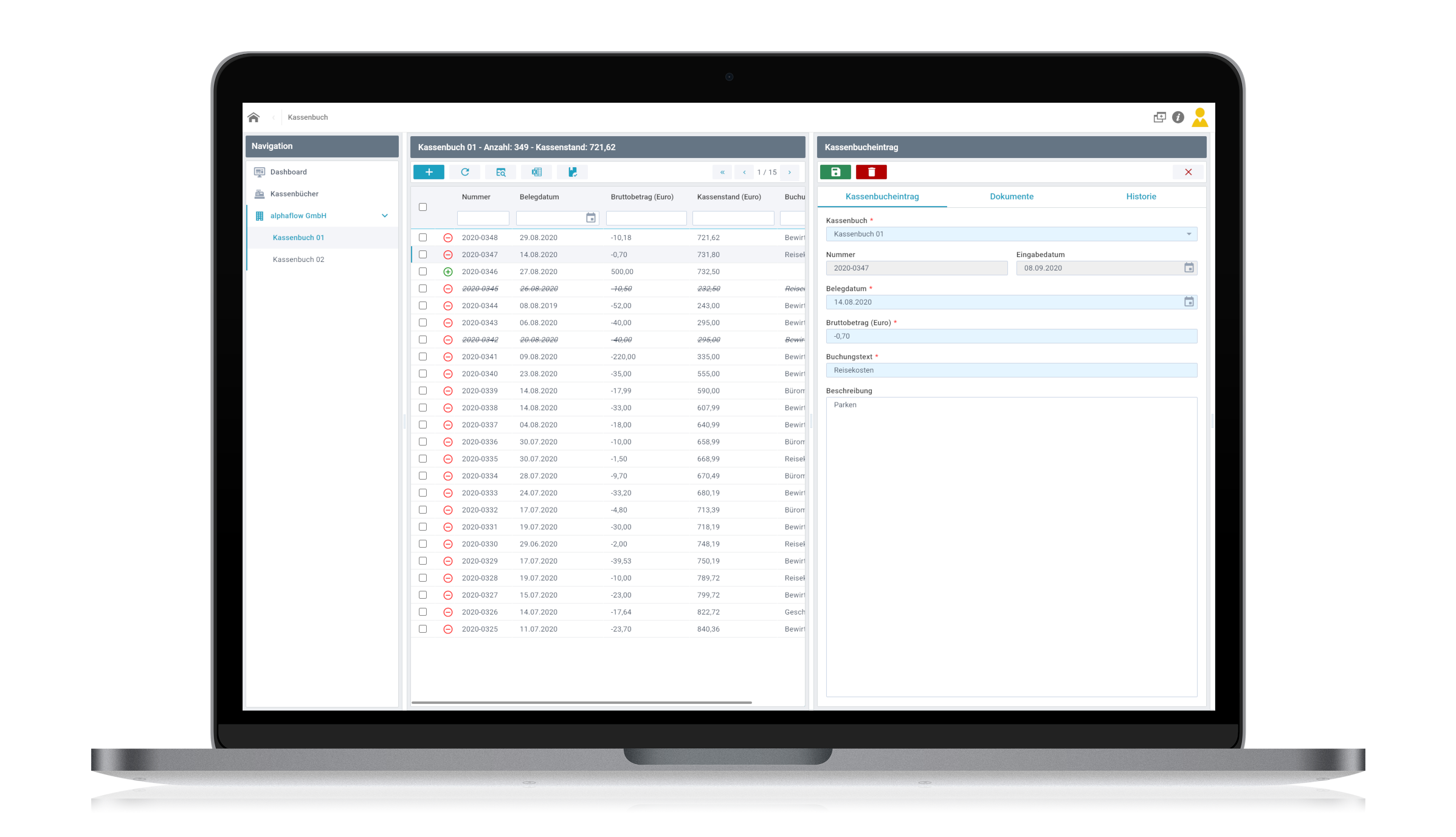 alphaflow | Kassenbuch