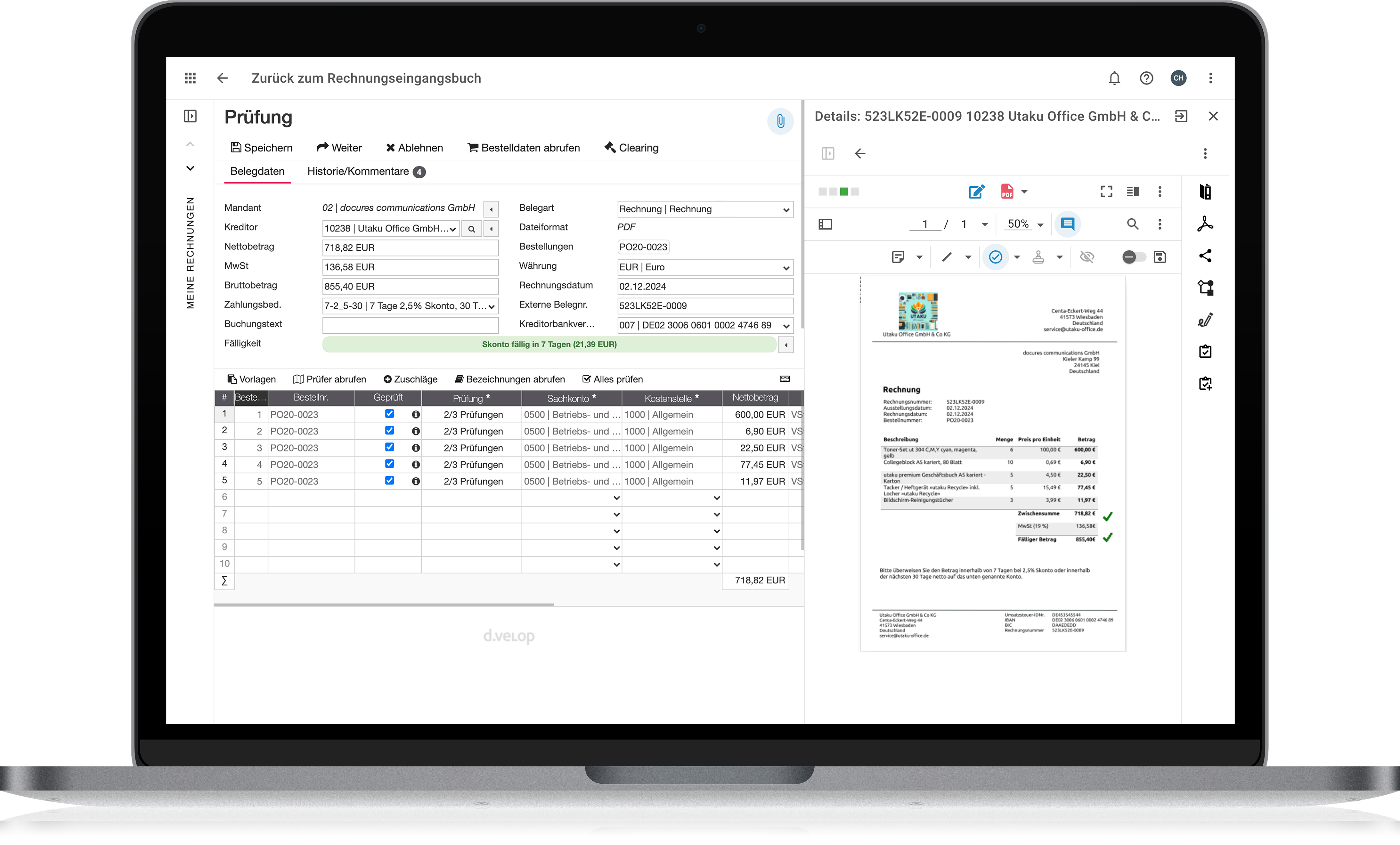 d.velop invoices